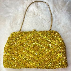 Gold Sequined Handbag